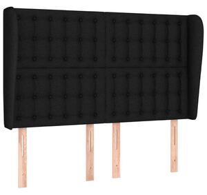 Testiera ad Orecchio Nera 147 x 23 x 118/128 cm in Tessuto