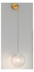 IRIS LAMPADA DA PARETE OTTONE CON SFERA IN VETRO IRIDESCENTE D20 CM LAMPADINA ATTACCO E27 DESIGN MODERNO