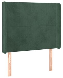 Testiera ad Orecchio Verde Scuro 83x16x118/128 cm in Velluto