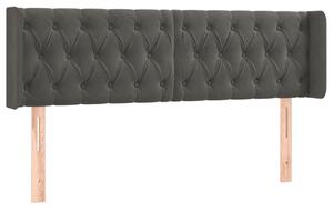 Testiera ad Orecchio Grigio Scuro 147x16x78/88 cm in Velluto