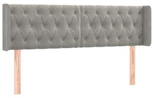 Testiera ad Orecchio Grigio Chiaro 147x16x78/88 cm in Velluto