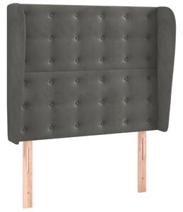 Testiera ad Orecchio Grigio Scuro 93x23x118/128 cm in Velluto