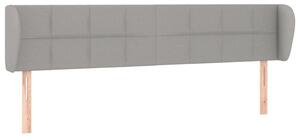 Testiera ad Orecchio Grigio Chiaro 163x23x78/88 cm in Tessuto