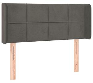 Testiera ad Orecchio Grigio Scuro 93x16x78/88 cm in Velluto