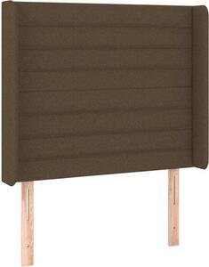 Testiera ad Orecchio Marrone Scuro 83x16x118/128 cm in Tessuto