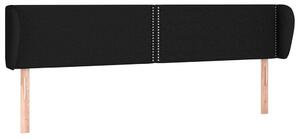 Testiera ad Orecchio Nera 203x23x78/88 cm in Tessuto