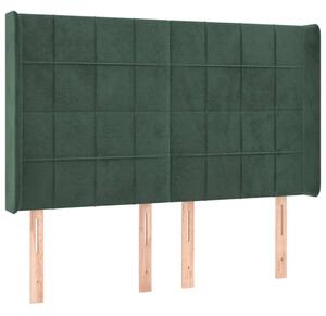 Testiera ad Orecchio Verde Scuro 147x23x118/128cm in Velluto