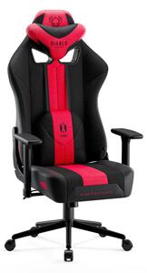 Sedia da gioco Diablo X-Player Sedia da ufficio Sedia da scrivania Tessuto 3D Braccioli Design ergonomico Cuscino cervicale/lombare (rosso carminio-antracite, piccola)