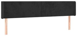 Testiera ad Orecchio Nera 163x16x78/88 cm in Velluto