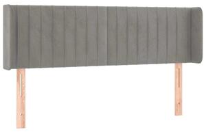 Testiera ad Orecchio Grigio Chiaro 147x16x78/88 cm in Velluto