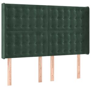 Testiera ad Orecchio Verde Scuro 147x23x118/128cm in Velluto