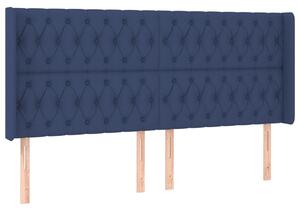 Testiera ad Orecchio Blu 183x16x118/128 cm in Tessuto