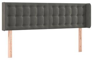 Testiera ad Orecchio Grigio Scuro 147x16x78/88 cm in Velluto