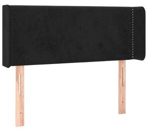 Testiera ad Orecchio Nera 103x16x78/88 cm in Velluto