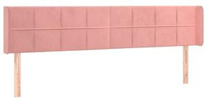 Testiera ad Orecchio Rosa 163x16x78/88 cm in Velluto