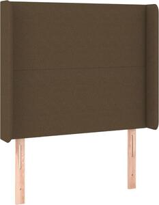 Testiera ad Orecchio Marrone Scuro 103x16x118/128 cm in Tessuto