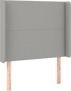 Testiera ad Orecchio Grigio Chiaro 103x16x118/128 cm in Tessuto