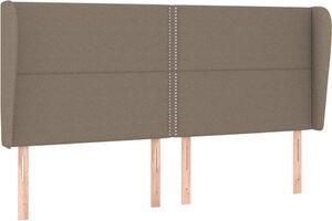 Testiera ad Orecchio Tortora 183x23x118/128 cm in Tessuto