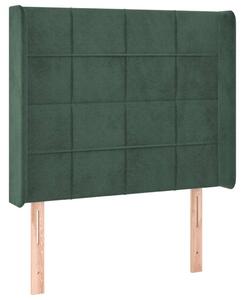 Testiera ad Orecchio Verde Scuro 83x16x118/128 cm in Velluto
