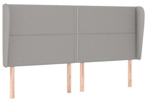 Testiera ad Orecchio Grigio Chiaro 203x23x118/128 cm in Tessuto