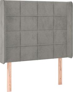 Testiera ad Orecchio Grigio Chiaro 103x16x118/128 cm in Velluto