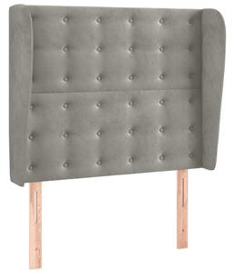 Testiera ad Orecchio Grigio Chiaro 93x23x118/128 cm in Velluto