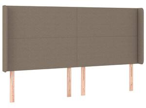 Testiera ad Orecchio Tortora 163x16x118/128 cm in Tessuto