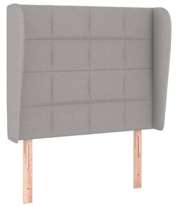 Testiera ad Orecchio Grigio Chiaro 83x23x118/128 cm in Tessuto
