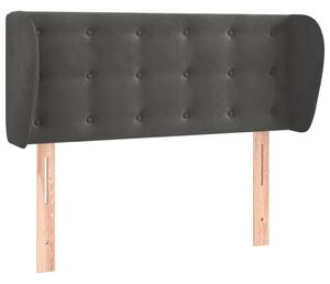 Testiera ad Orecchio Grigio Scuro 93x23x78/88 cm in Velluto