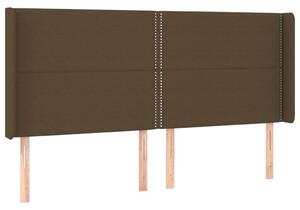Testiera ad Orecchio Marrone Scuro 203x16x118/128 cm in Tessuto