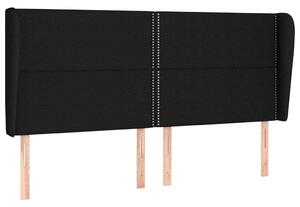 Testiera ad Orecchio Nera 183x23x118/128 cm in Tessuto