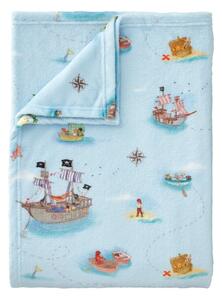 Coperta per bambini blu in micropile 150x200 cm Pirates – Belle & Boo