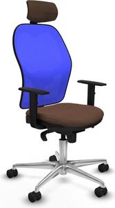 Sedia da ufficio con poggiatesta Piqueras y Crespo 1D086N2 Blu Marrone scuro