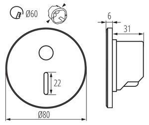 Kanlux 90795 - Lampada LED rotonda bianca per gradini con sensore MAGNIK LED/1,7W/230V CCT