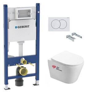 Set WC sospeso con modulo Geberit Duofix e WC senza bordo SAT Infinitio
