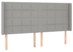 Testiera ad Orecchio Grigio Chiaro 163x16x118/128 cm in Tessuto