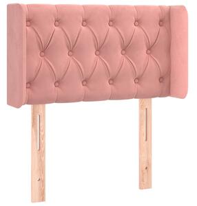Testiera ad Orecchio Rosa 83x16x78/88 cm in Velluto