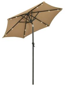 Ombrellone da Giardino con LED Tortora 200x211 cm in Alluminio