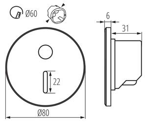 Kanlux 90794 - Lampada LED da gradino con sensore MAGNIK LED/1,7W/230V CCT, nera, rotonda