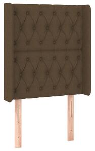 Testiera ad Orecchio Marrone Scuro 83x16x118/128 cm in Tessuto