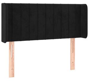 Testiera ad Orecchio Nera 83x16x78/88 cm in Velluto