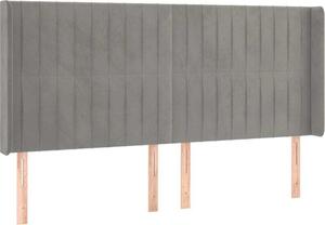 Testiera ad Orecchio Grigio Chiaro 183x16x118/128 cm in Velluto