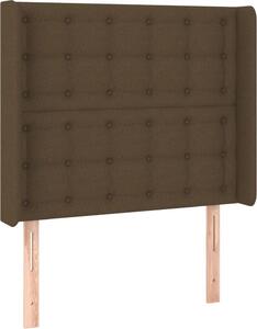 Testiera ad Orecchio Marrone Scuro 93x16x118/128 cm in Tessuto