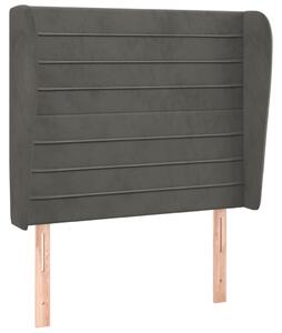 Testiera ad Orecchio GrigioScuro 103x23x118/128cm in Velluto