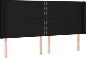 Testiera ad Orecchio Nera 183x16x118/128 cm in Tessuto