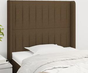 Testiera ad Orecchio Marrone Scuro 83x16x118/128 cm in Tessuto