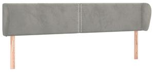 Testiera ad Orecchio Grigio Chiaro 203x23x78/88 cm in Velluto
