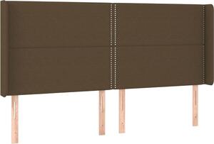 Testiera ad Orecchio Marrone Scuro 183x16x118/128 cm in Tessuto