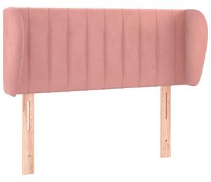 Testiera ad Orecchio Rosa 103x23x78/88 cm in Velluto