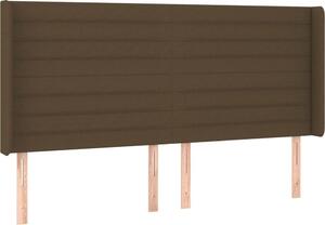 Testiera ad Orecchio Marrone Scuro 203x16x118/128 cm in Tessuto